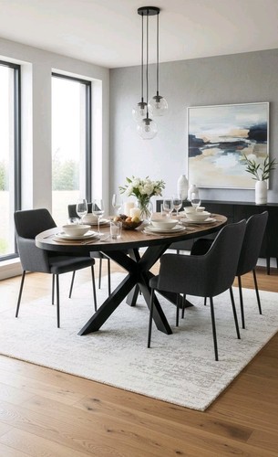 Contemporary oval dining table - oval,