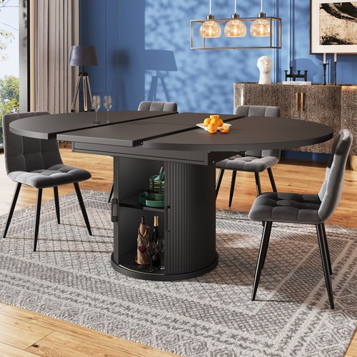 Extendable round dining - dining, table