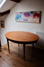 Vintage Teak Oval Extendable